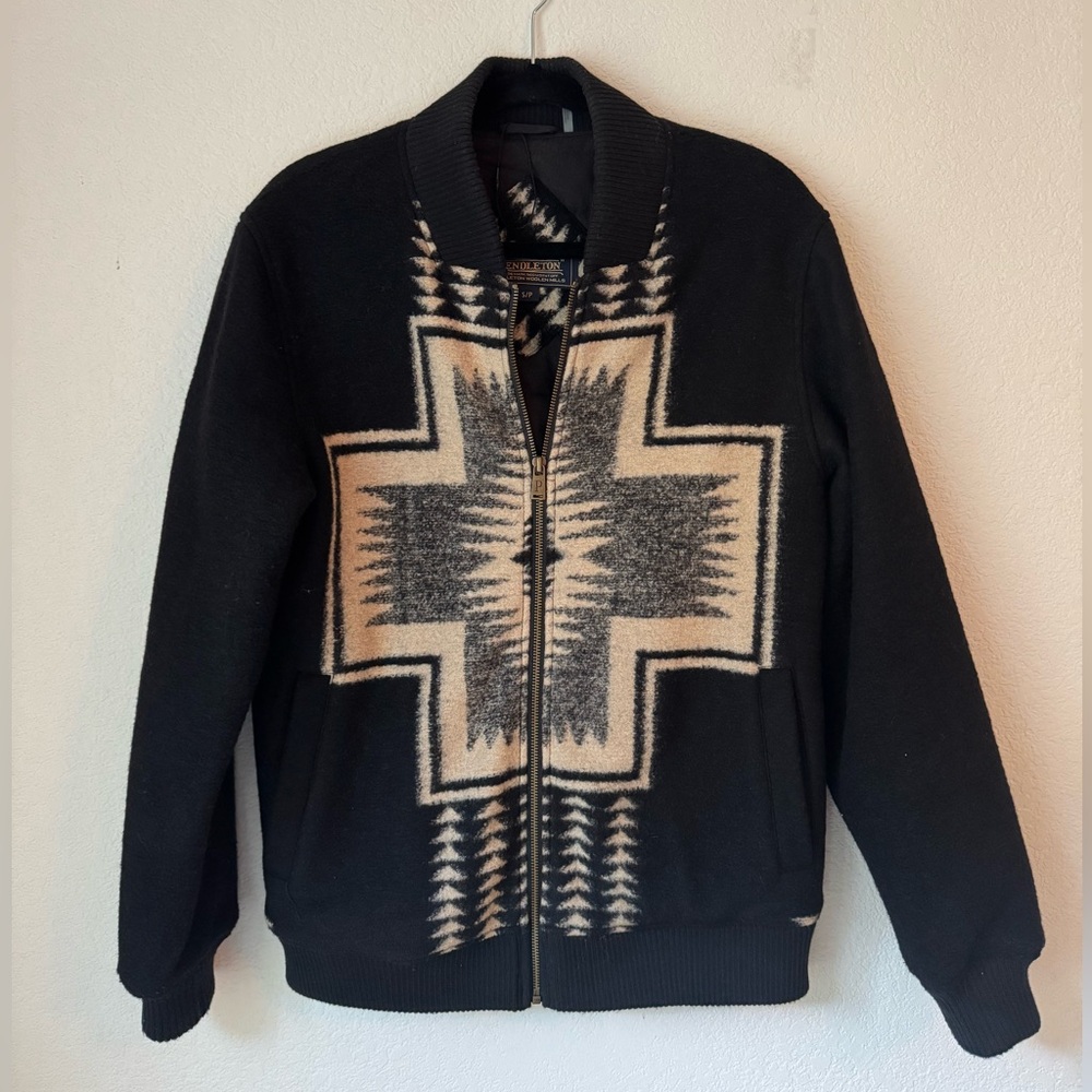 NWOT Black Wool Southwest Pattern Pendleton Jacket
